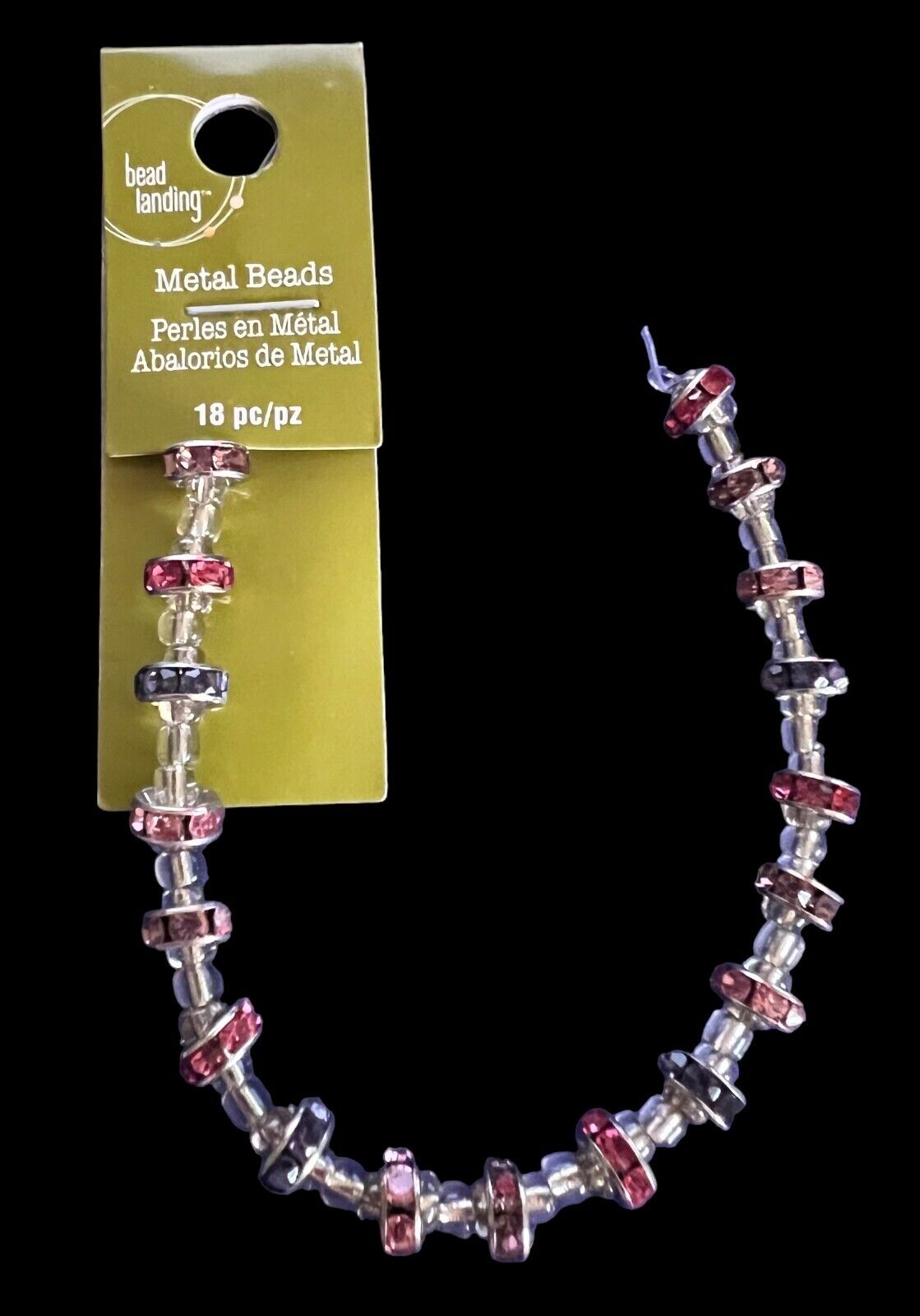 8 MM Pink & Purple Crystal Rondelle Beads