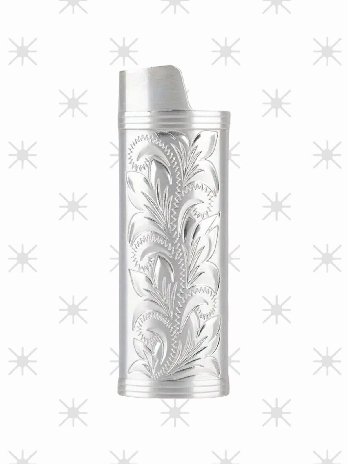 New Silvertone Lighter Cover Bic J5