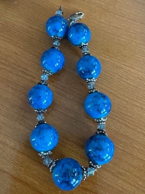 Vintage Necklace - Bracelet - Earrings Set Glass Beads