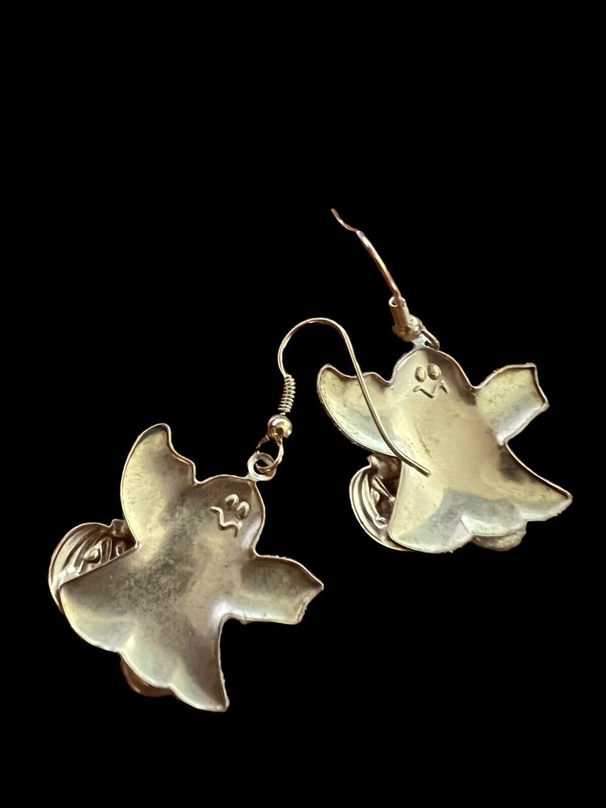 Halloween Ghost with Rhinestones & Pumpkin Earrings - Cute