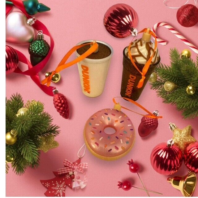 Coffee Collectors! 2024 Limited Edition Dunkin Holiday Ornaments 3 Pack