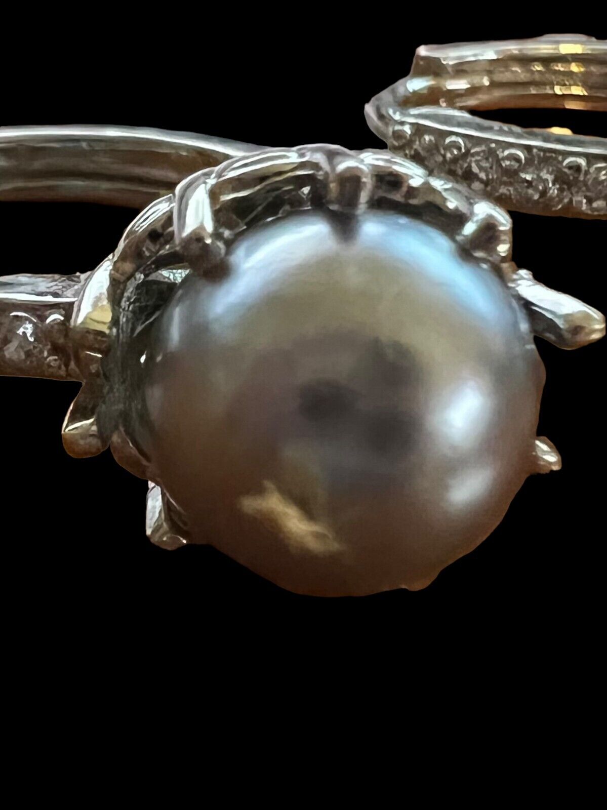 Fashion Jewelry Silvertone Gray Faux Pearl Necklace w/Earrings