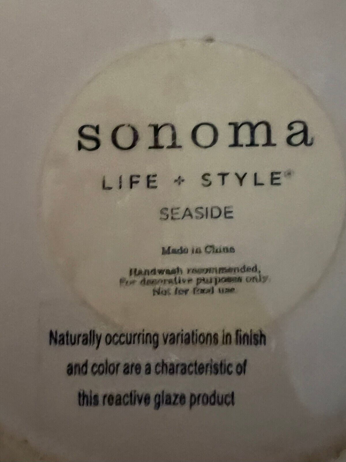 SONOMA Life + Style 'Seaside' Embossed Seashell Ceramic Glazed Bucket 5.5" Pot