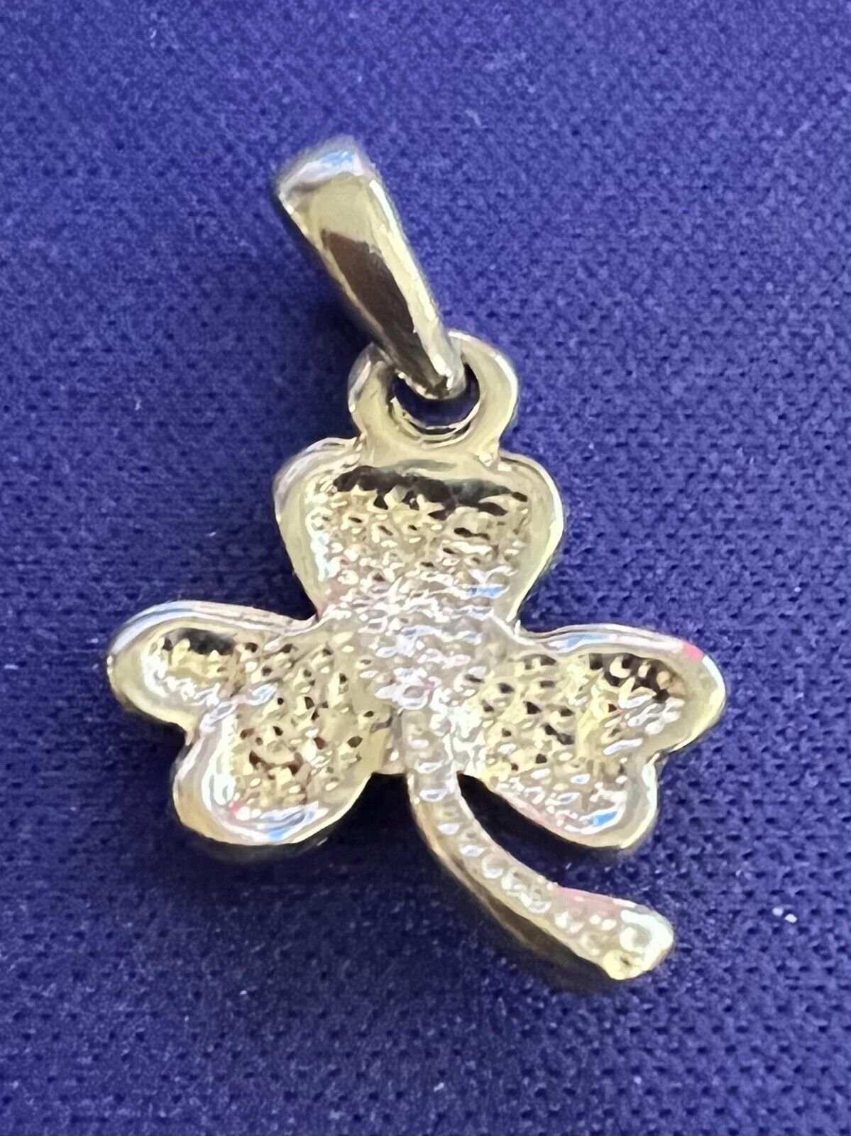 Vintage 3 Leaf Clover Silvertone Charm Pendant