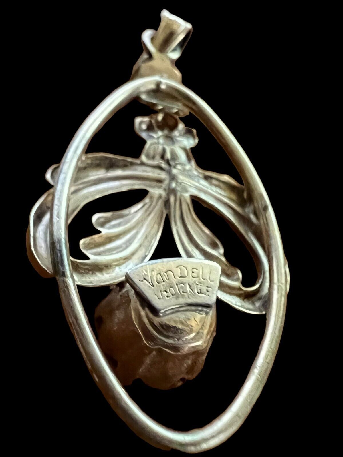 Vintage Van Dell 1/20th GF Pendant with Pink Stone Pendants