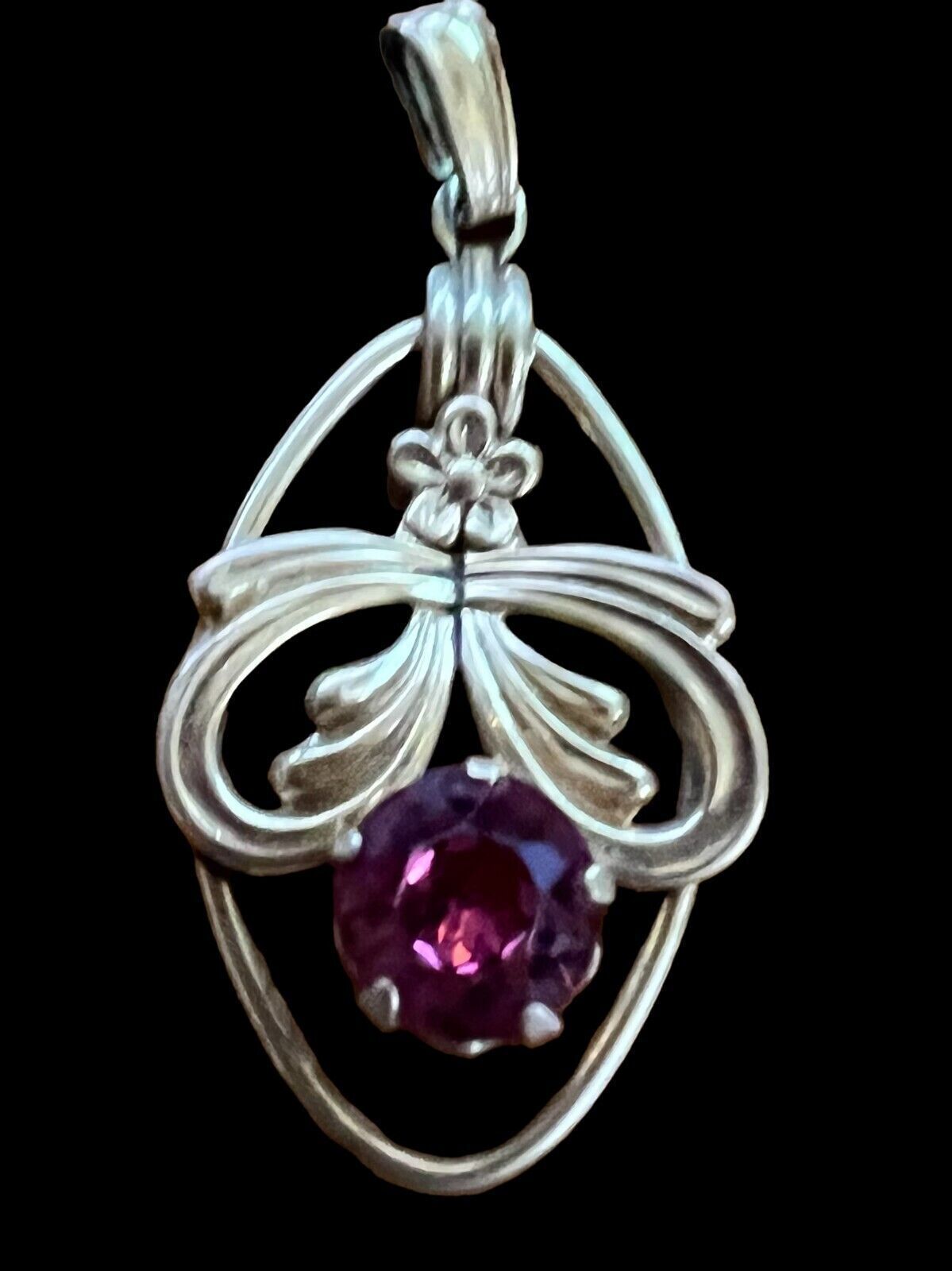 Vintage Van Dell 1/20th GF Pendant with Pink Stone Pendants