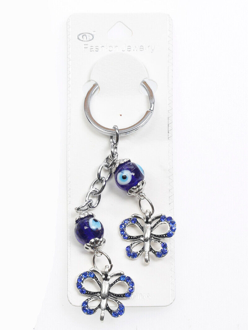 Key Chain Evil Eye with 2 Butterflys