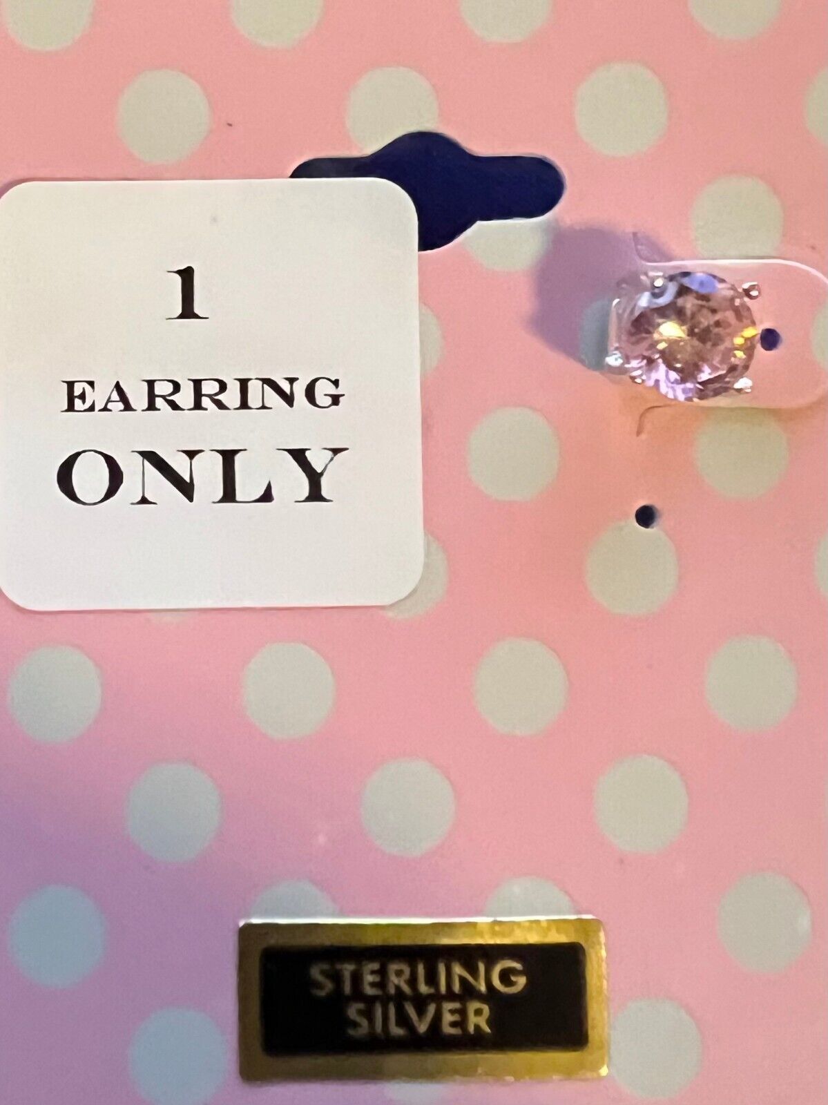 5mm Pink CZ Solitaire Stud Earring Sterling Silver