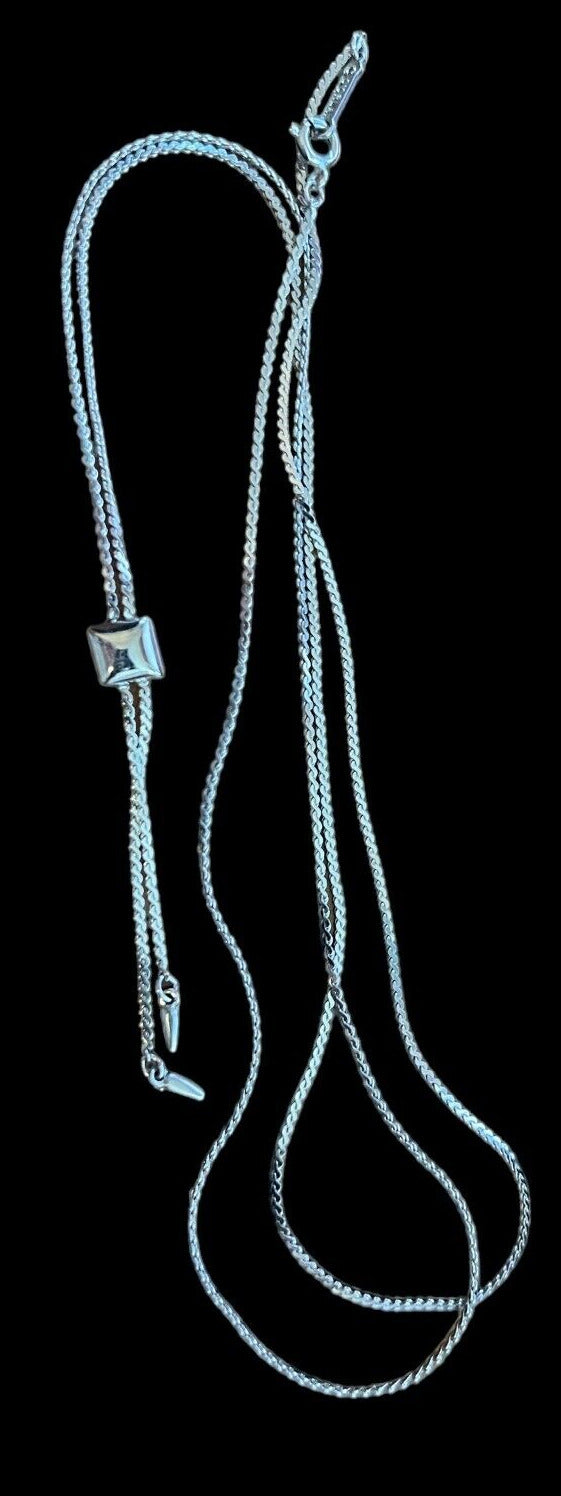 Vintage Silvertone Signed D'Orlan Slide-look Necklace 36"