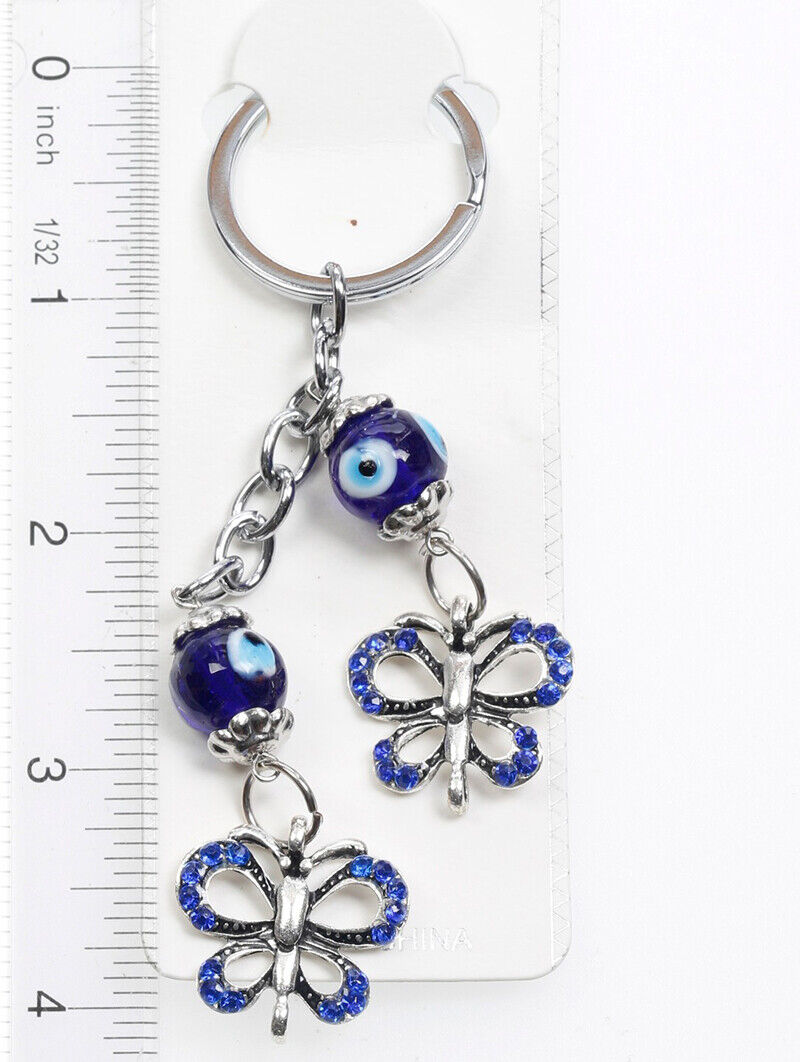 Key Chain Evil Eye with 2 Butterflys