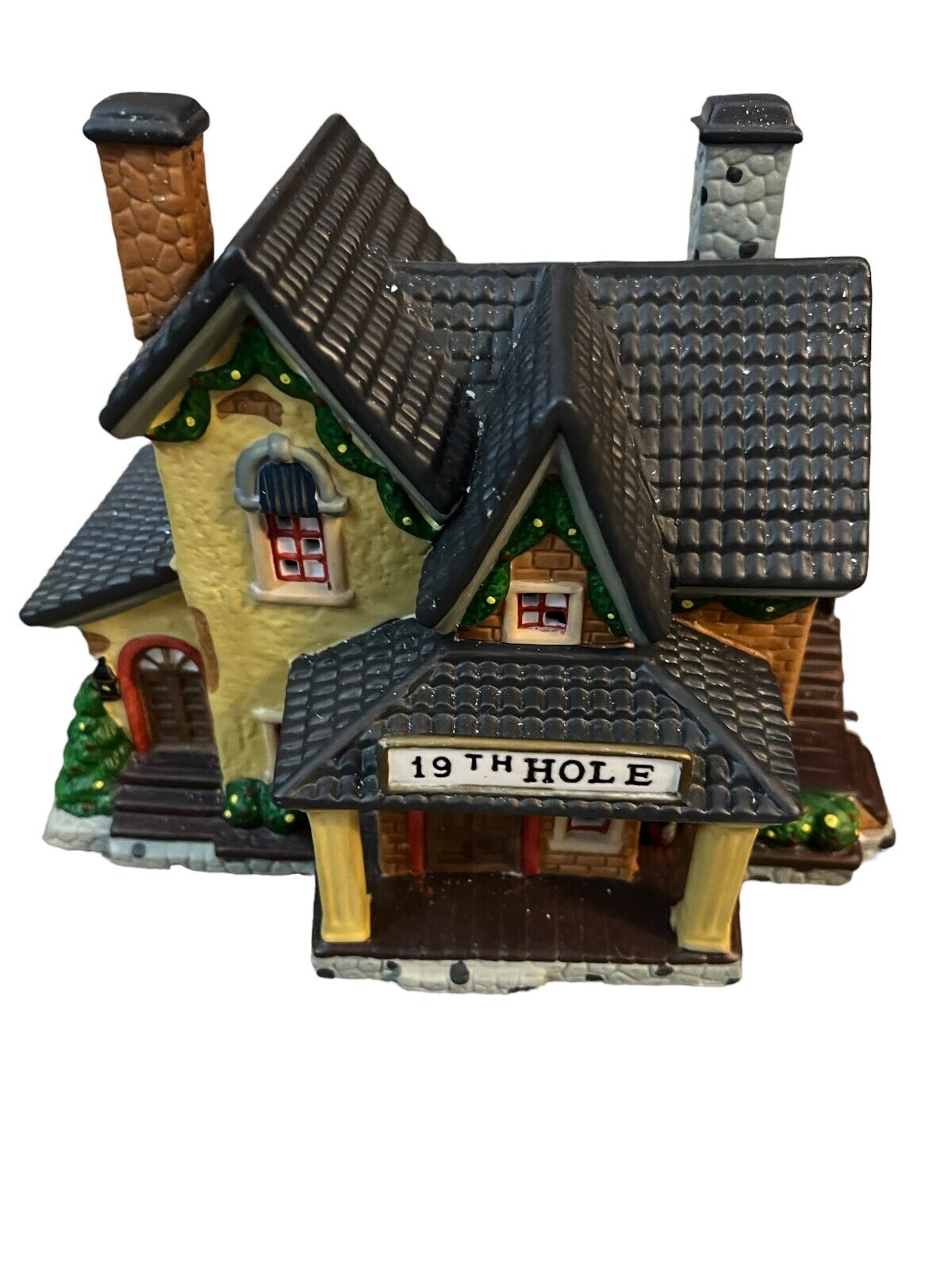 Copperfield Keepsake Porcelain Lighted 19th Hole/Cafe w Box Christmas Village