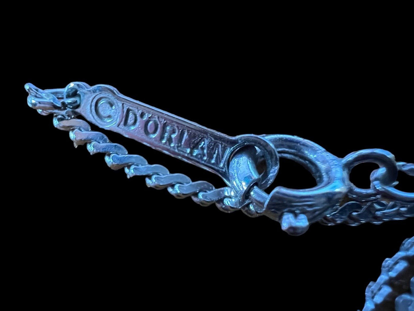 Vintage Silvertone Signed D'Orlan Slide-look Necklace 36"