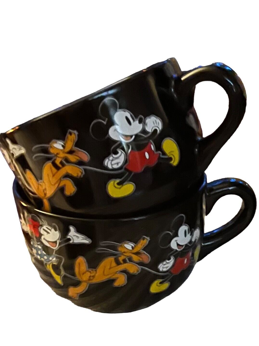 Disney Characters Bowl Mug Handle Cup Soup Cereal Oversized Set of 4