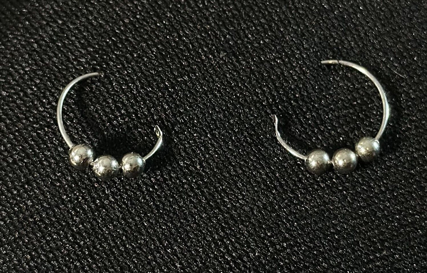 Vintage Sterling Silver Endless Circle Earrings