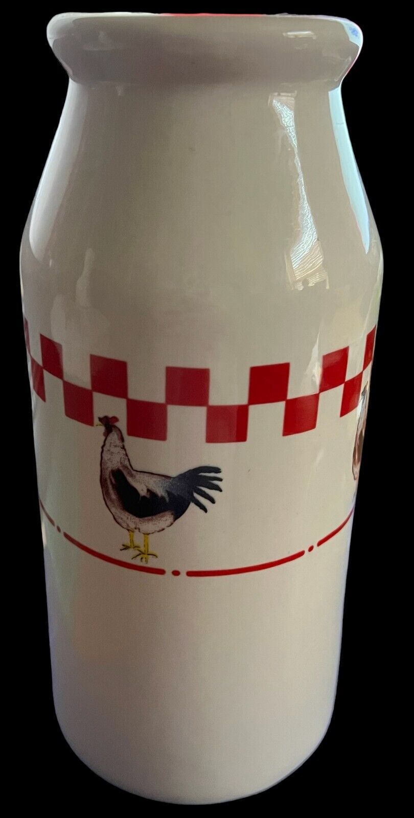 Vintage Rooster Ceramic Milk Bottle Country Kitchen Rooster