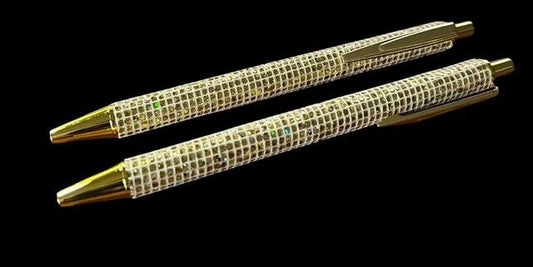 Glitter Ballpoint Pen  Gold Glitter with Gold Trim