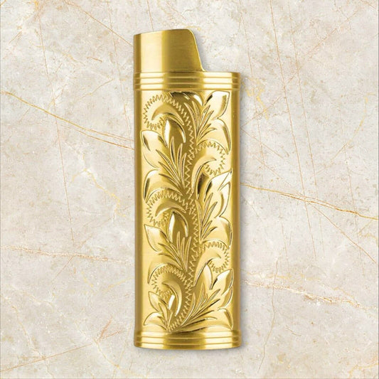 New Goldtone Lighter Cover Bic J5
