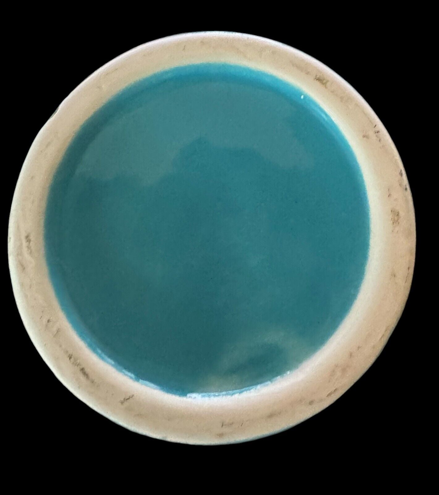 Ocean Blue Turquoise Minimalist Vase with Seahorse  13.25" Tall