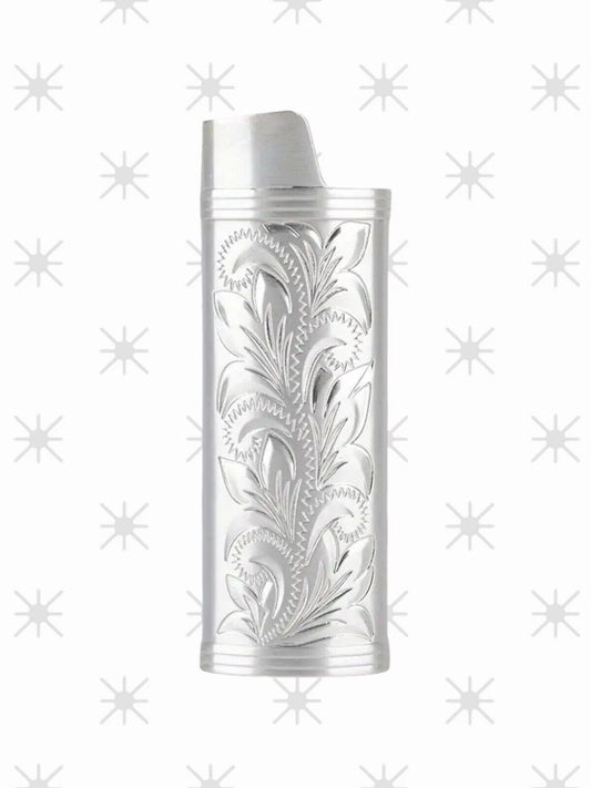 New Silvertone Lighter Cover Bic J5