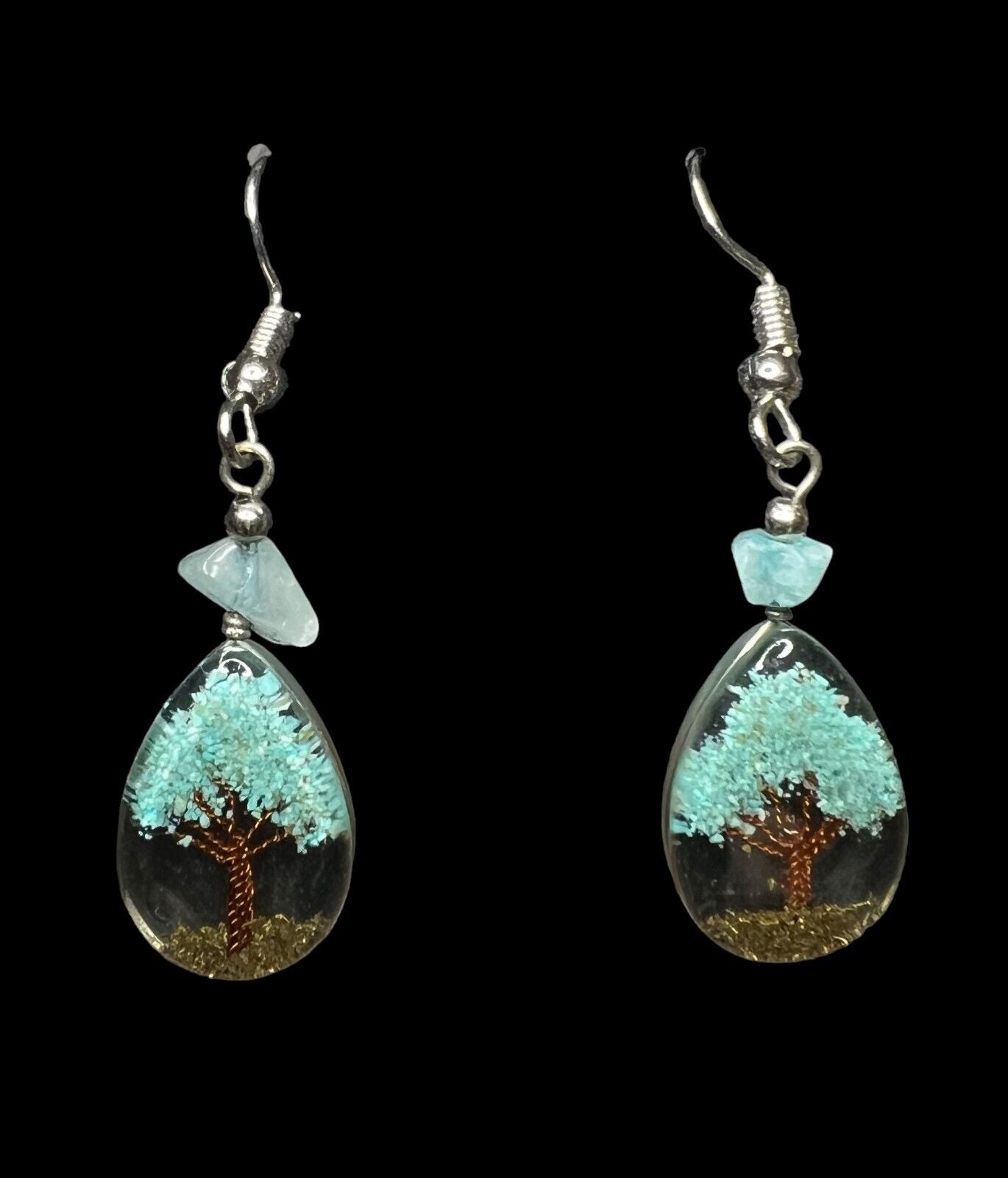 Vintage Tree of Life Earrings Oval Spiritual New Age Jewelry