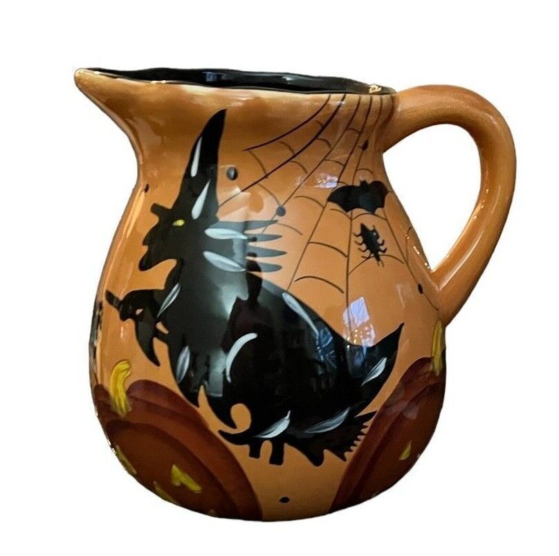 Vintage Gates Ware Halloween Pitcher Friendly Witch