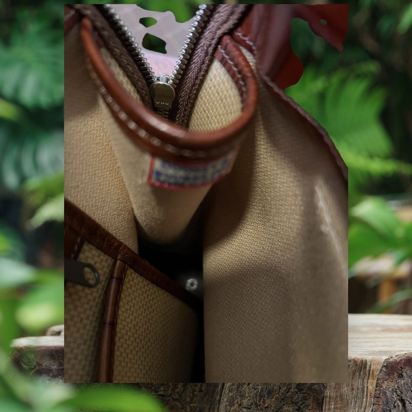 Dooney & Bourke Panama Bamboo Woven Brown Coated Canvas Purse