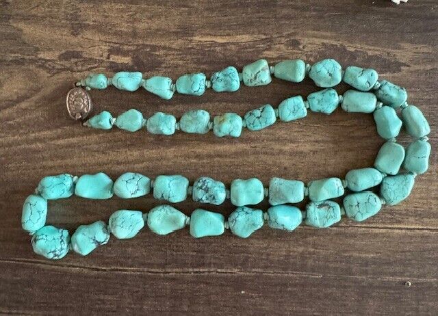 Vintage Genuine Southwestern Strand Turquoise Nugget Necklace