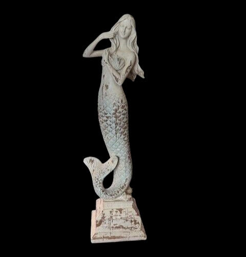 Mermaid Statue  Upright  Chabby Chic 18" Tall