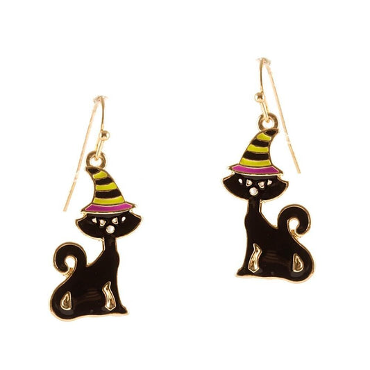 Halloween Black Cat Earrings