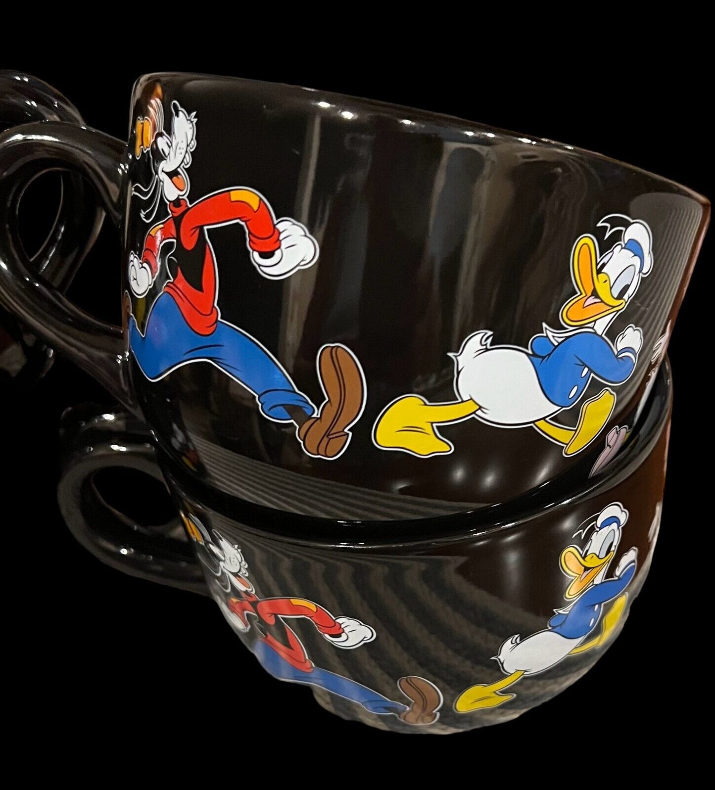 Disney Characters Bowl Mug Handle Cup Soup Cereal Oversized Set of 4