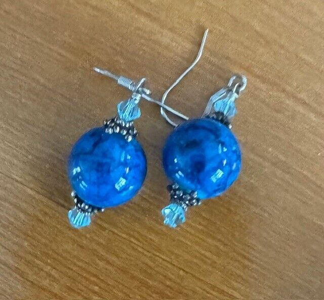 Vintage Necklace - Bracelet - Earrings Set Glass Beads