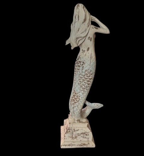 Mermaid Statue  Upright  Chabby Chic 18" Tall
