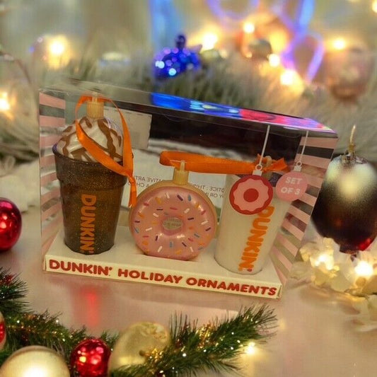 Coffee Collectors! 2024 Limited Edition Dunkin Holiday Ornaments 3 Pack