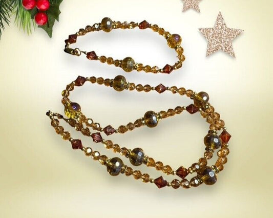 Vintage Necklace - Bracelet - Earrings Set Glass Beads