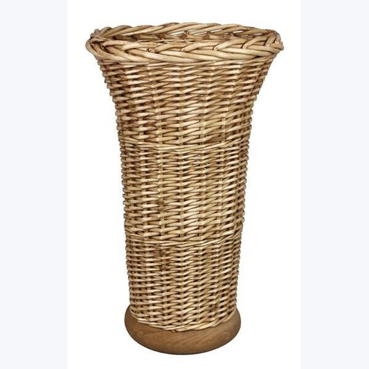 Faux Woven Vessel Seagrass Basket Vase Shaped Natural Décor