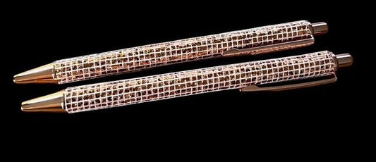Glitter Ballpoint Pen  Copper Glitter with Rose Trim