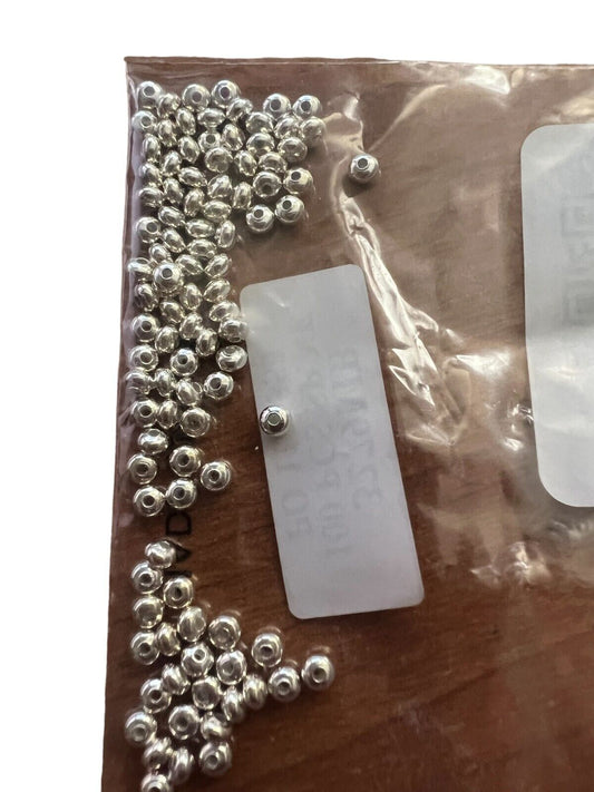 Fire Mountain Gems & Beads Round Randall 3 x 2 MM Pack 100 Silvertone Smooth
