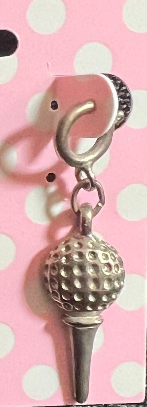 Vintage Golf Ball on Tee Zipper Pull or Charm