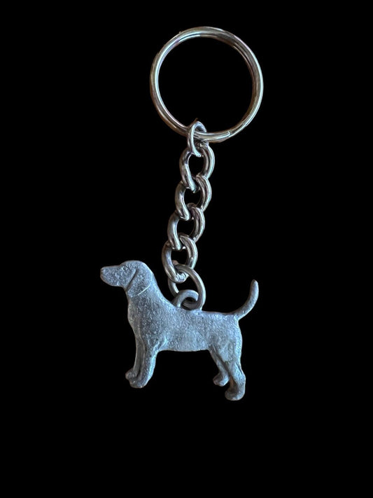 Key Chain 1991 Pewter Pointing Beagle Dog