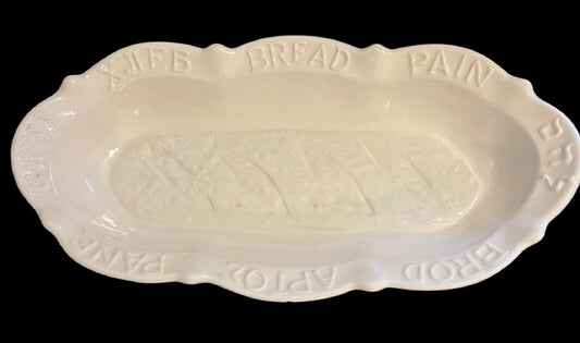 Vintage Bread Serving Plate Ceramic