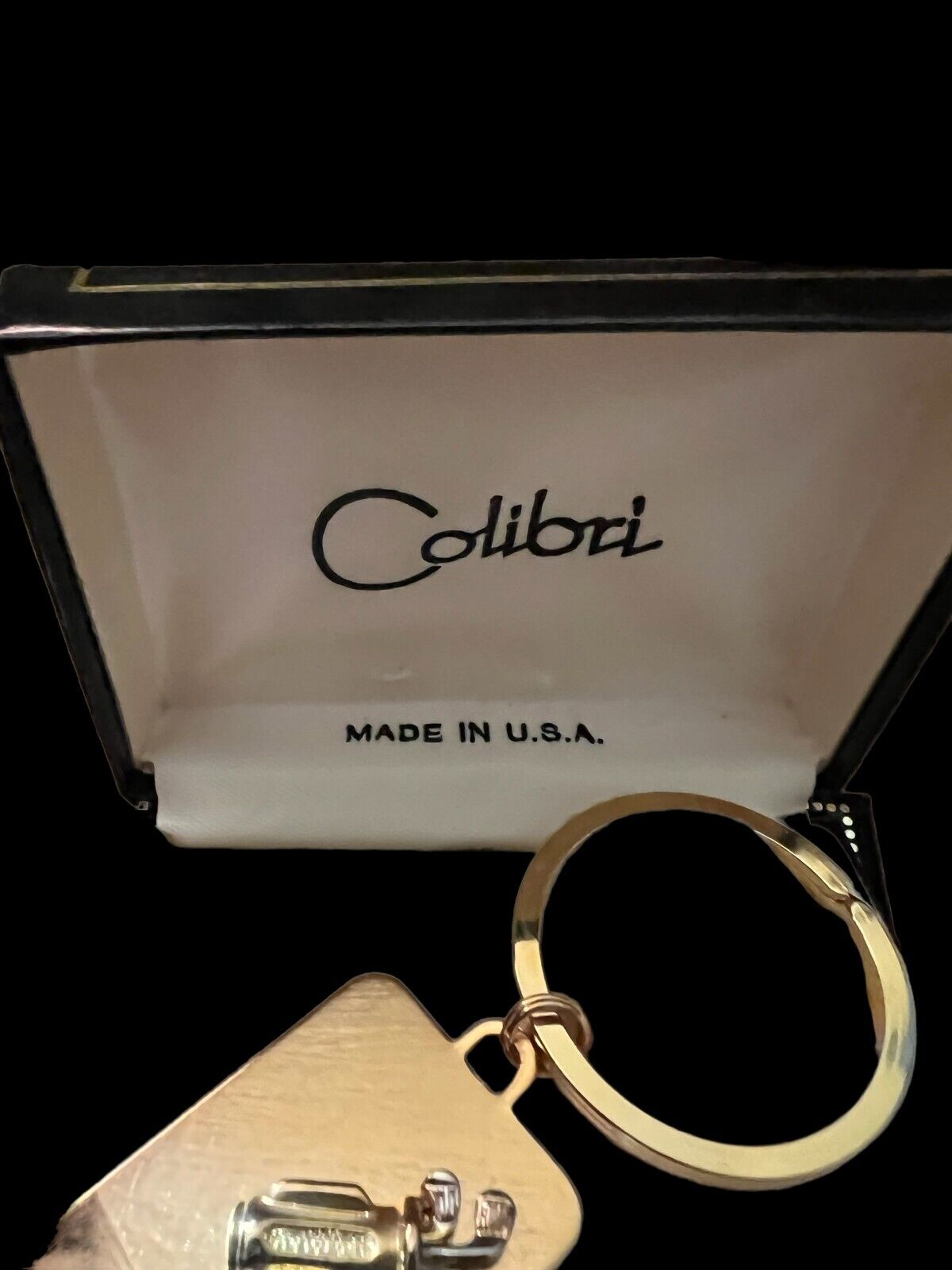 Vintage COLIBRI Golf Bag Key Ring w/Silvertone Clubs Engravable