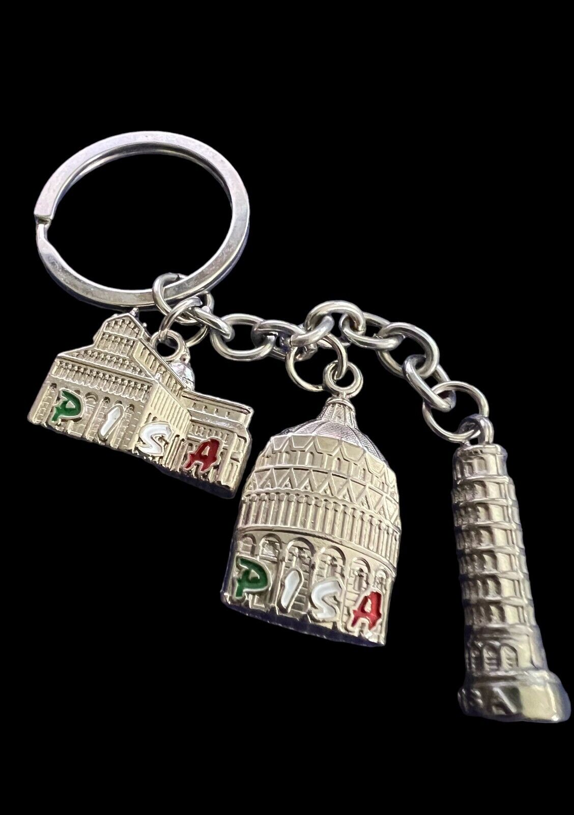 Italy Leaning Tower of Pisa 3 Charms Keychain