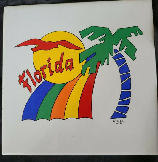 Vintage Florida Tile Trivet 6" x 6"