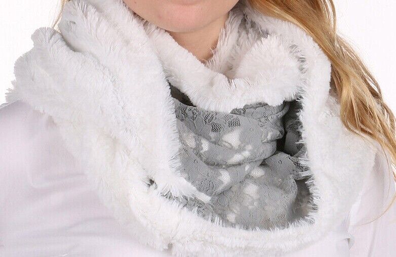 Fashion Supercozy Scarf Infinity Soft Faux Fur White