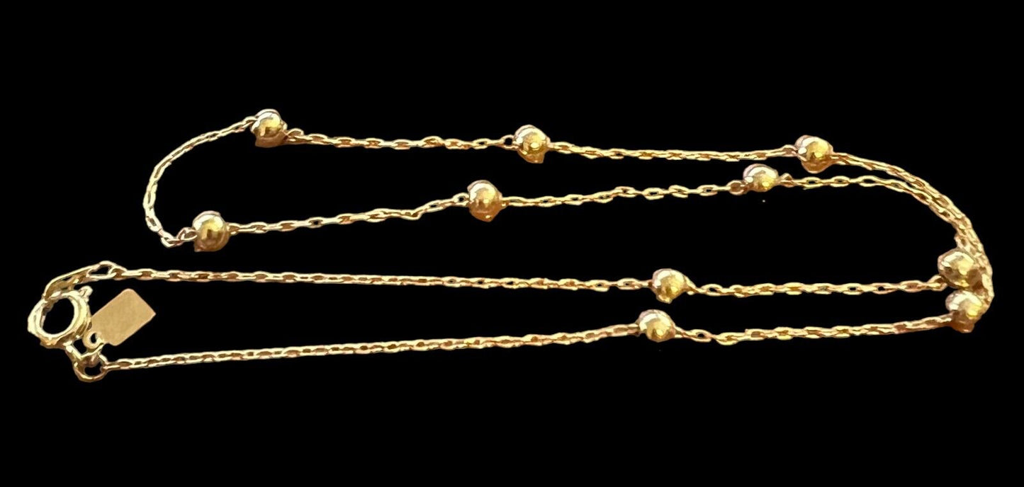 Accents Hallmark Cards Fashion Jewelry Goldtone Choker w/small balls Necklace