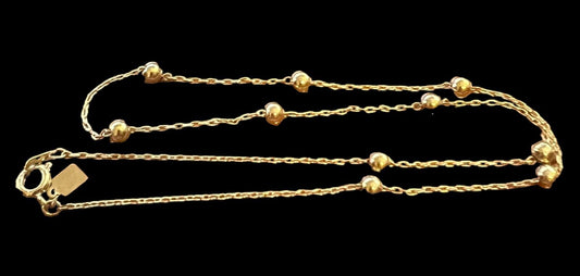 Accents Hallmark Cards Fashion Jewelry Goldtone Choker w/small balls Necklace