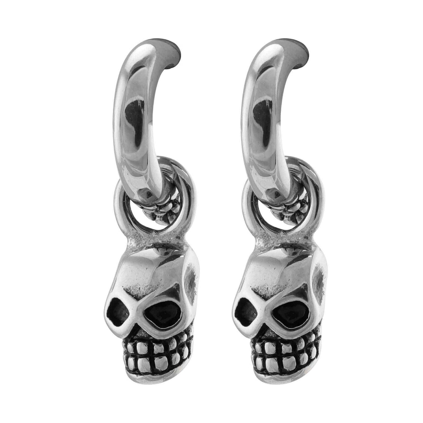 Stainless Steel Dangle Skull Earrings