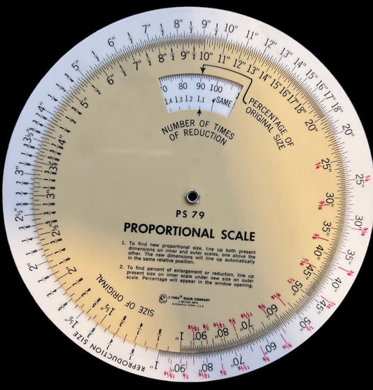 Vintage C-Thru Ruler Company Made In USA Proportional Scale PS 79