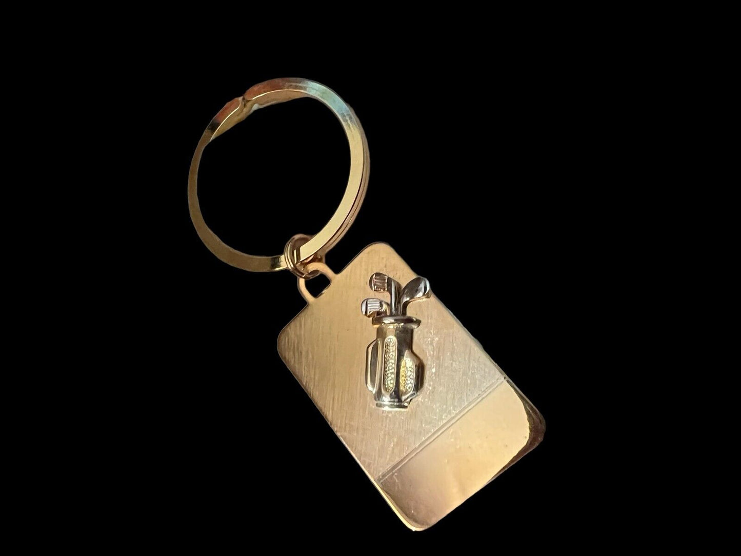 Vintage COLIBRI Golf Bag Key Ring w/Silvertone Clubs Engravable