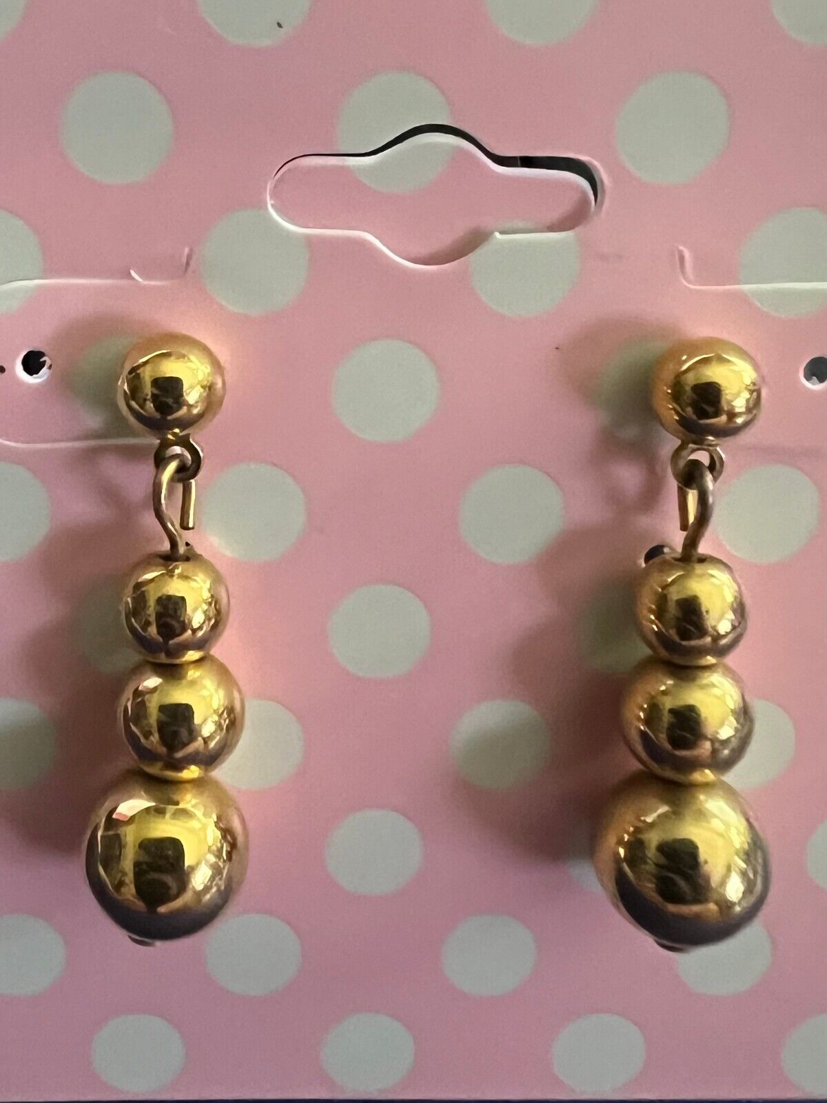 Vintage Goldtone Graduated Ball Earrings 1"